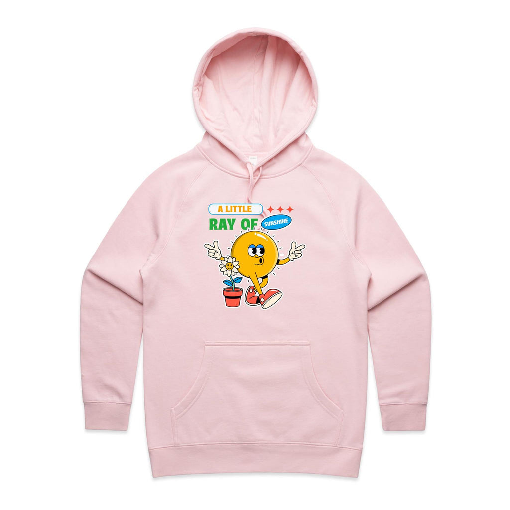 A Little Ray Of Sunshine - Womens Hoodie Pink Womens Hoodie Positivity Printed In Australia