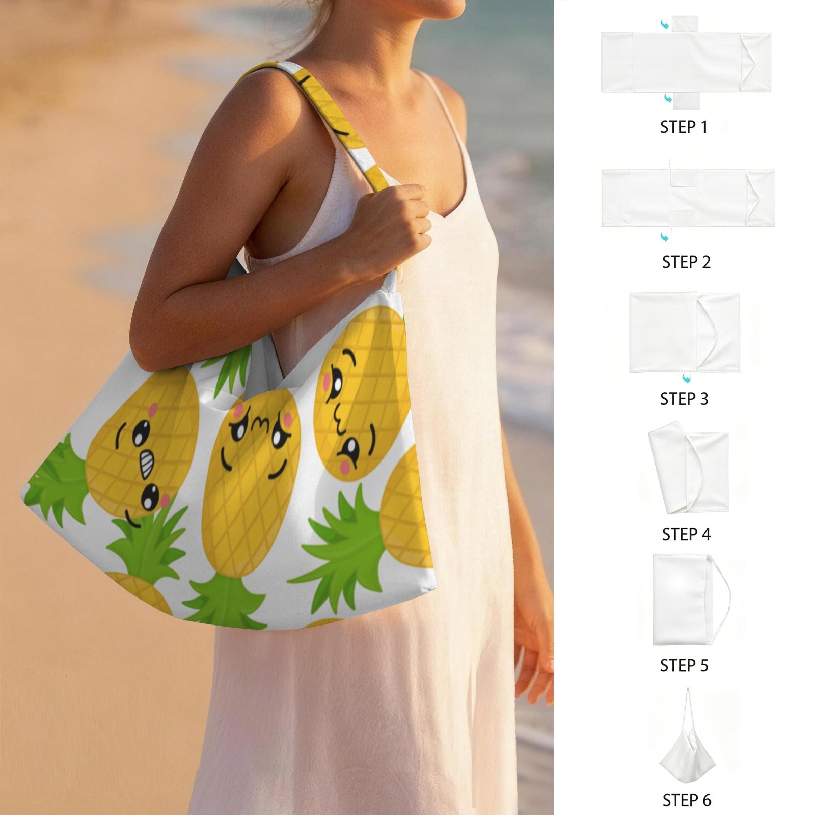 Cool Pineapples Beach Chair Towel Cover with Side Pockets