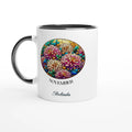 Stained Glass Birth Month Flowers - 11oz Ceramic Mug Ceramic Black Personalised 11oz Mug Birthday customise Globally Fulfilled Name personalise Plants