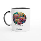 Stained Glass Birth Month Flowers - 11oz Ceramic Mug Ceramic Black Personalised 11oz Mug Birthday customise Globally Fulfilled Name personalise Plants