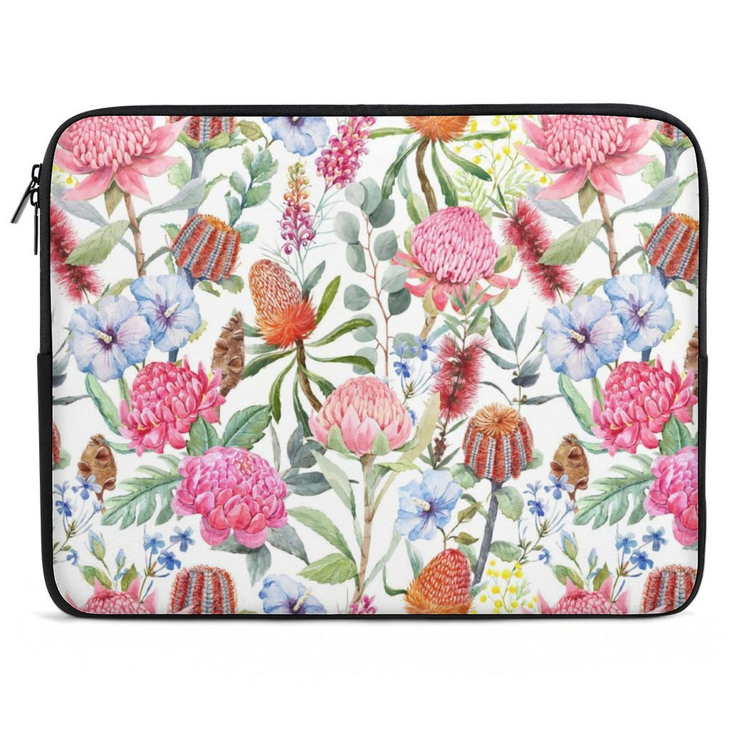 Australian Flowers Laptop Sleeve (Multiple Sizes) black Laptop Sleeve Plants Printed Offshore
