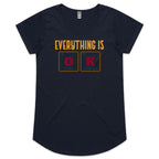 Everything Is OK, Periodic Table - Womens Scoop Neck T-Shirt Navy Womens Scoop Neck T-shirt Printed In Australia Science