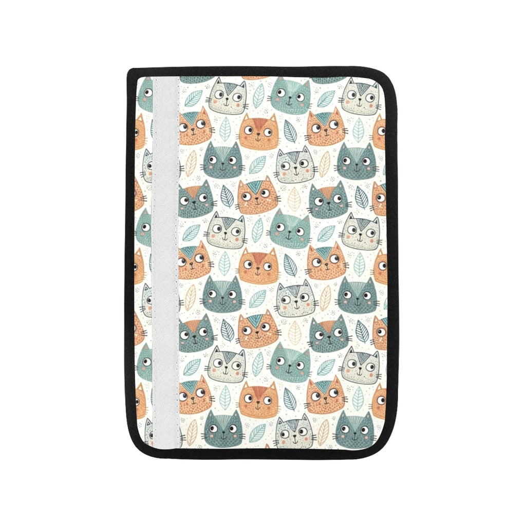 Cute Cat Faces Car Seat Belt Cover 7''x10'' (Pack of 2) Car Seat Belt Cover 7x10 (Pack of 2) animal Printed Offshore