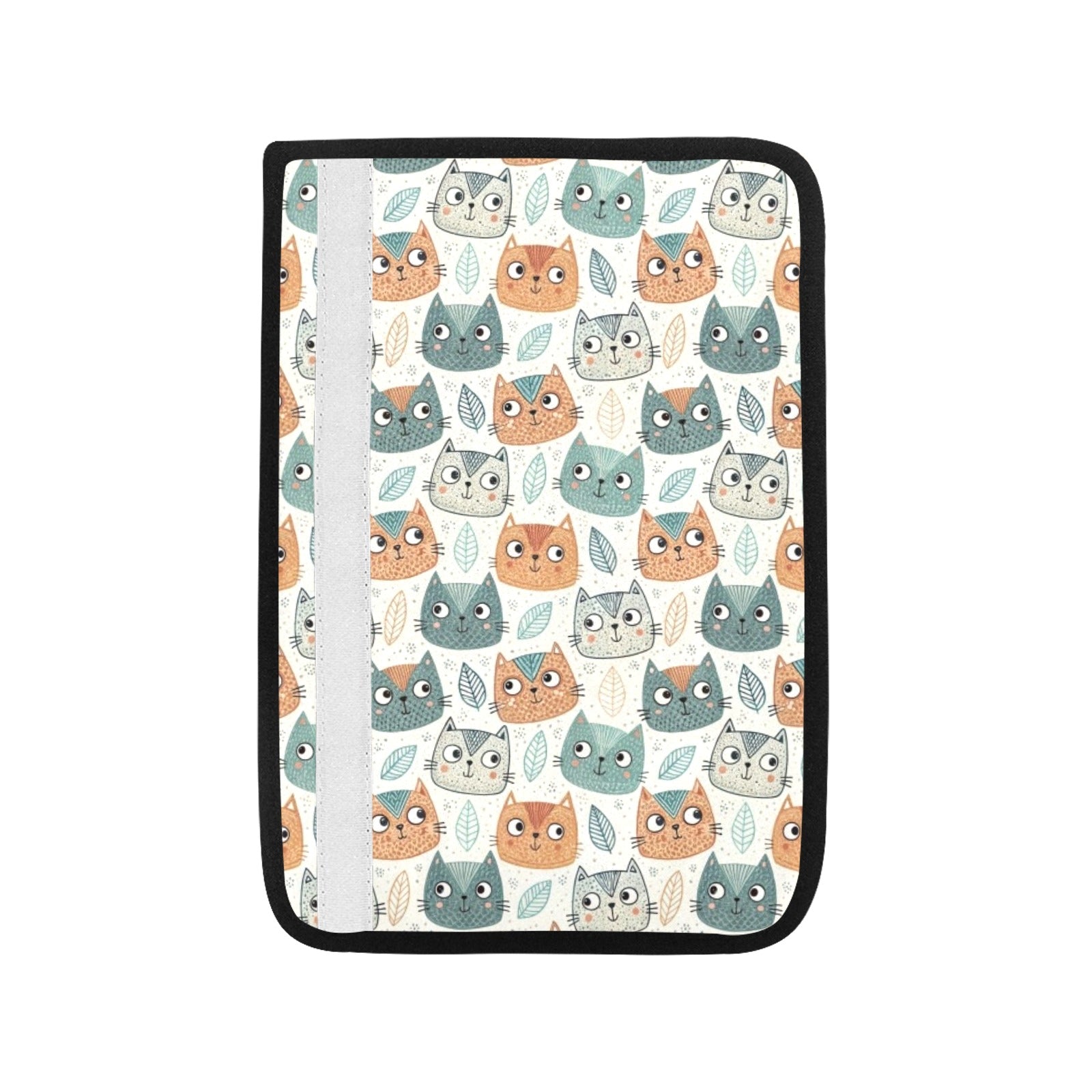 Cute Cat Faces Car Seat Belt Cover 7''x10'' (Pack of 2) Car Seat Belt Cover 7x10 (Pack of 2) animal Printed Offshore
