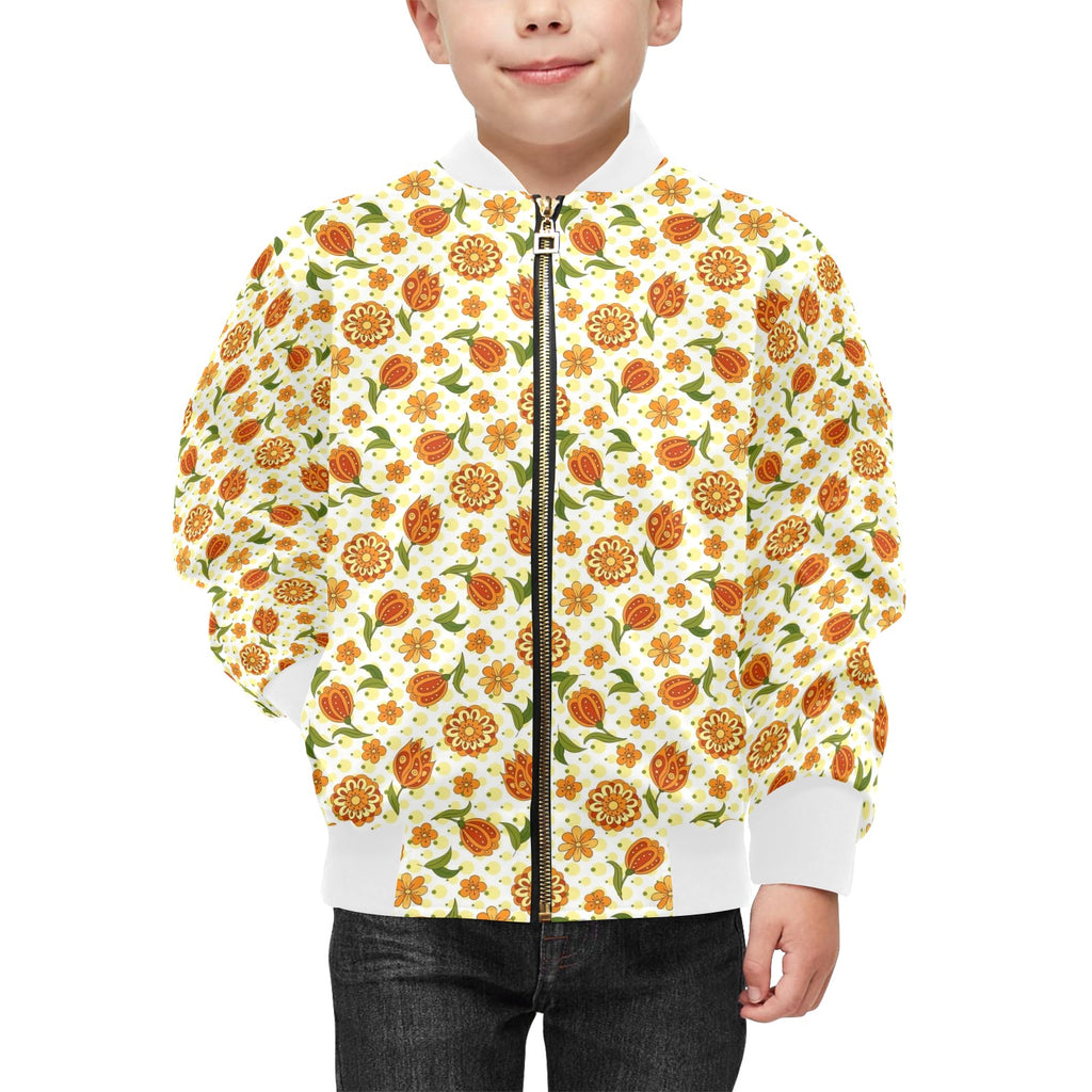 Graphic Floral Kids Bomber Jacket