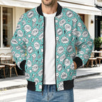 Comic Book Speech Bubbles Men's Casual Zip‑Up Bomber Jacket