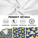 Rubber Ducks On Dark Men's Crinkle Hawaiian Shirt