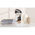 Personalised - Coffee Keeps Me Alive, Skeleton - White 15oz Stainless Steel Travel Mug Personalised Travel Mug Coffee Customise Globally Fulfilled Personalise