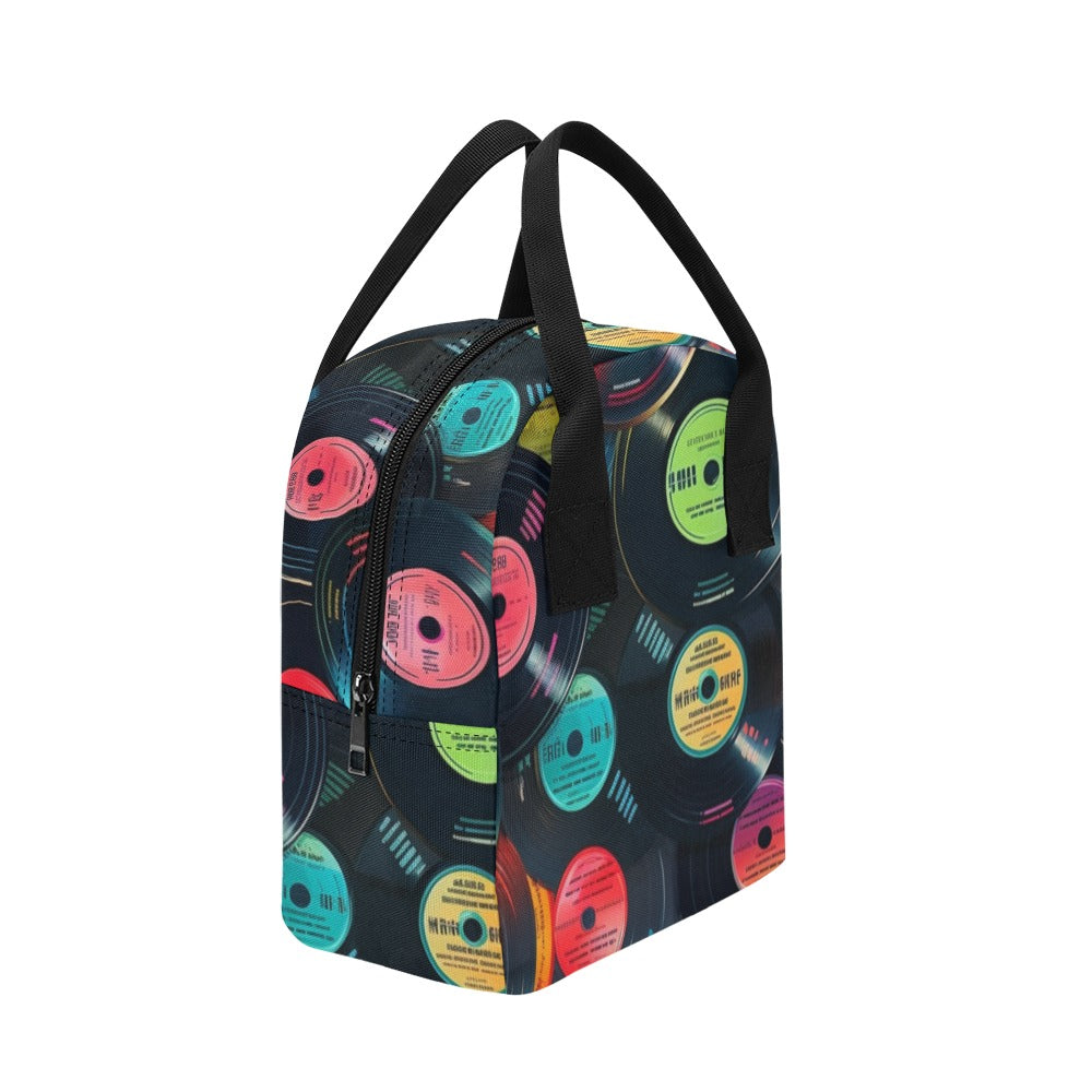 Retro Vinyl Records - Zipper Lunch Bag Zipper Lunch Bag Printed Offshore