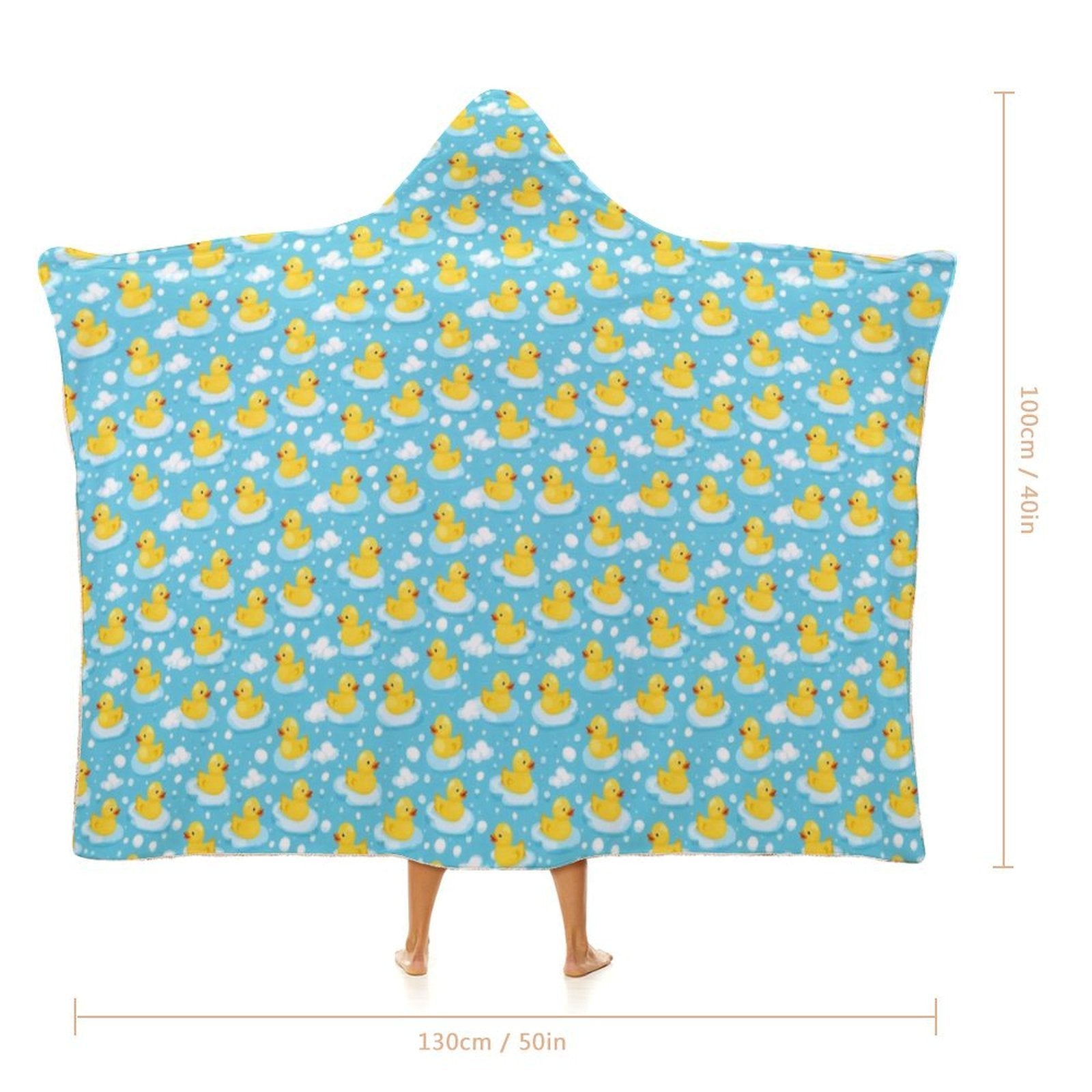 Rubber Ducks Kids Hooded Blanket 100cm x 130cm