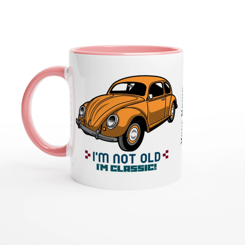 Personalise - I'm Not Old, I'm Classic - White 11oz Ceramic Mug Ceramic Pink Personalised Mug customise Globally Fulfilled personalise Retro