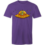 Alien Pizza - Mens T-Shirt Purple Mens T-shirt Food Printed In Australia Sci Fi