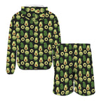 Cute Avocados Men's Lightweight Sun Hoodie & Shorts Set Men's Lightweight Sun Hoodie & Shorts Food Printed Offshore