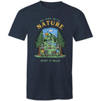 Be One With Nature, Skeletons - Mens T-Shirt Navy Mens T-shirt Environment Printed In Australia