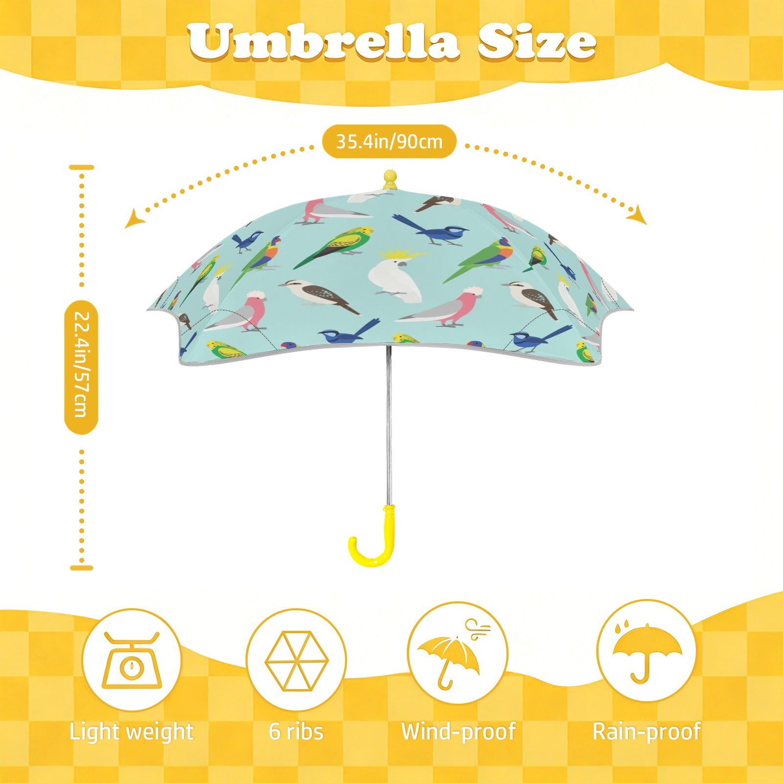 Australian Birds Kids Safe Round Corner Umbrella Kids Safe Round Corner Umbrella animal Birds Printed Offshore