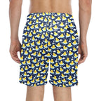 Rubber Ducks On Dark Men's Mid-Length Beach Shorts