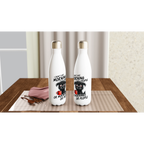 I Don't Like Morning People, Dog - White 17oz Stainless Steel Water Bottle White Water Bottle animal Globally Fulfilled