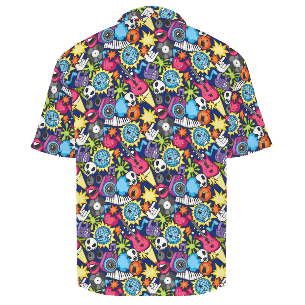Sticker Music Men's Crinkle Hawaiian Shirt