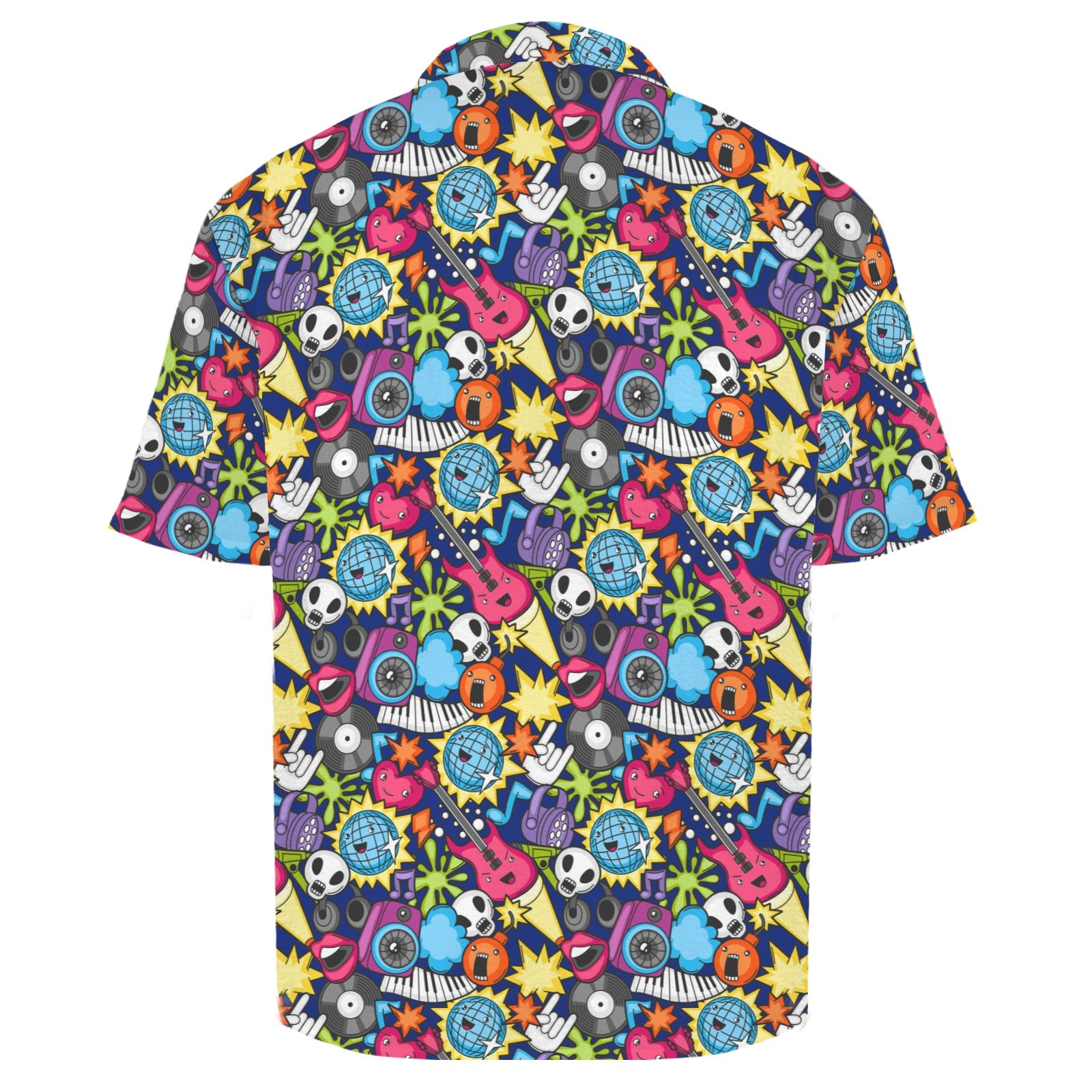 Sticker Music Men's Crinkle Hawaiian Shirt