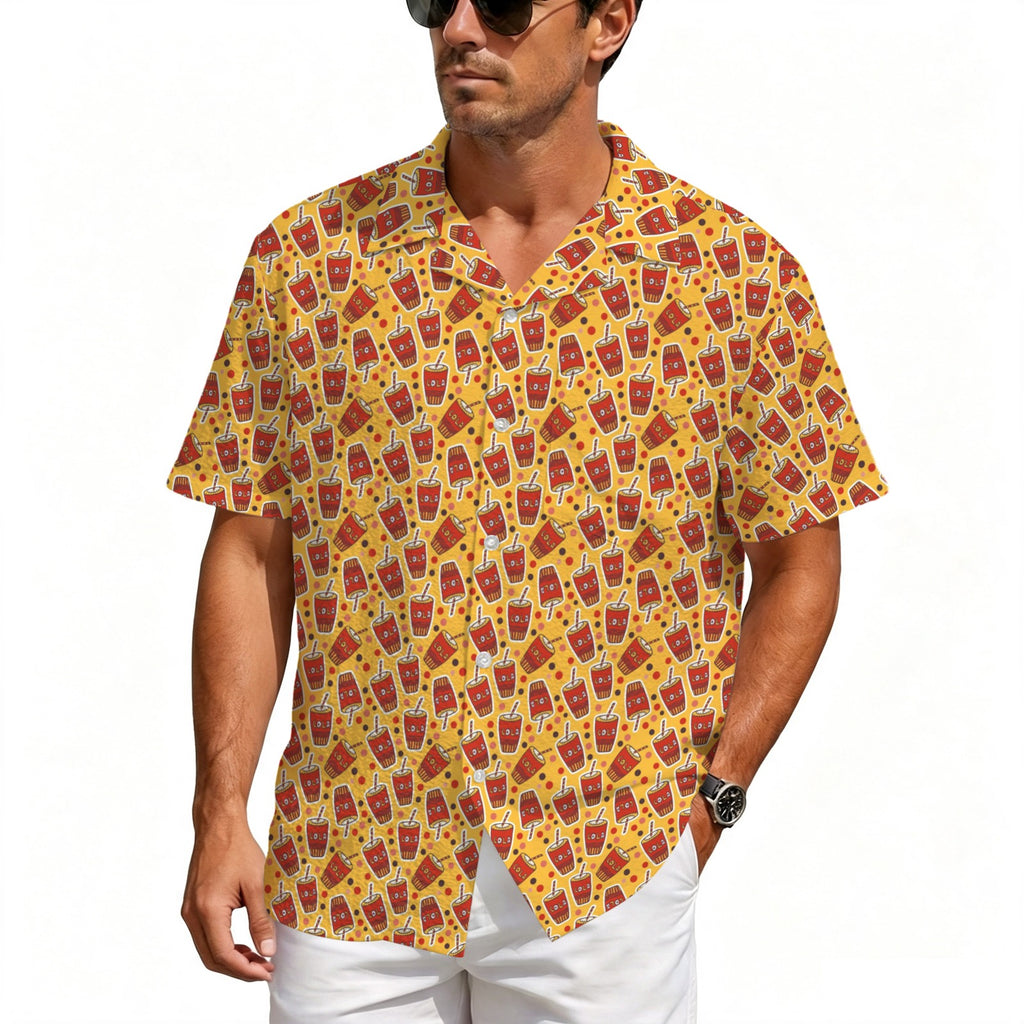 Cola Men's Crinkle Hawaiian Shirt