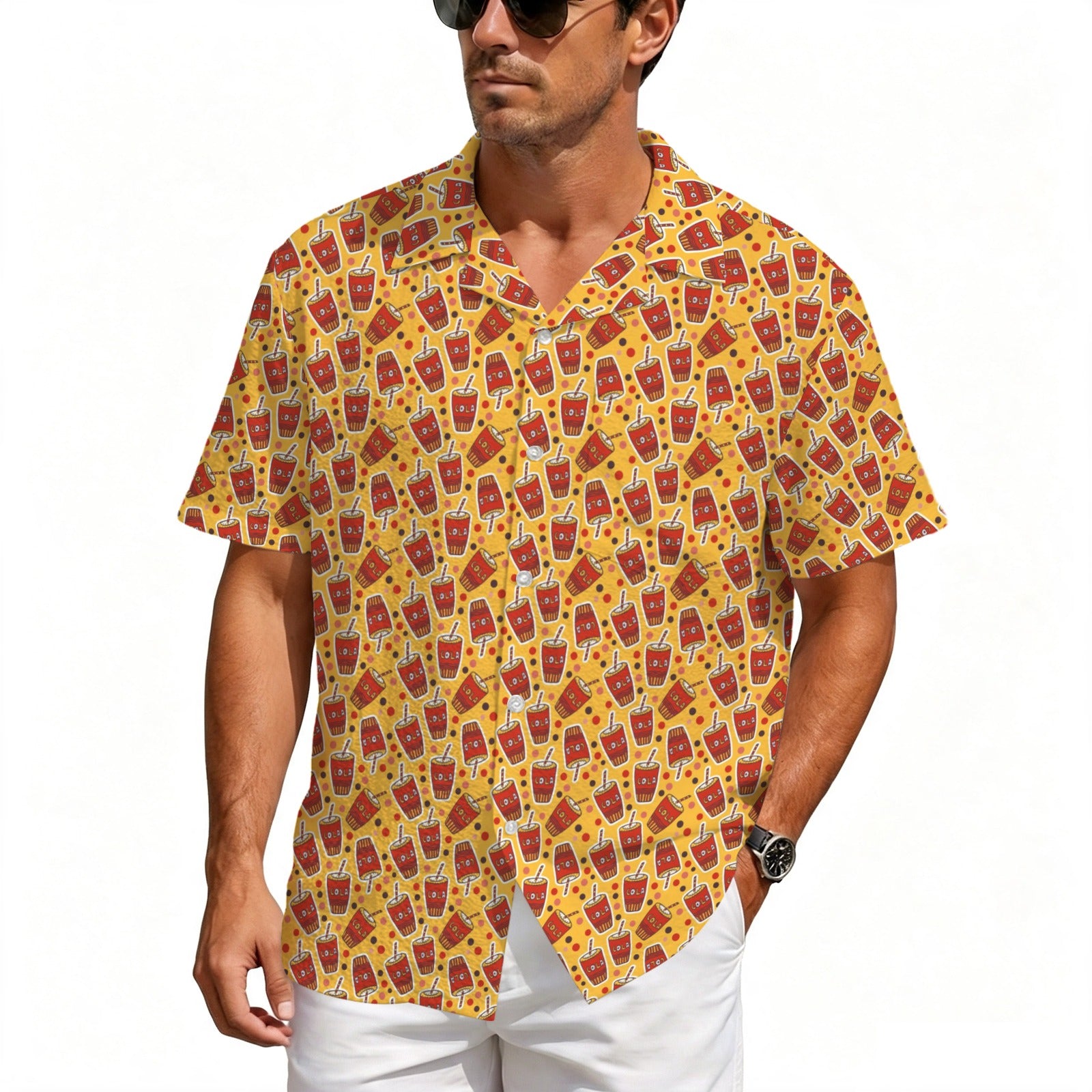 Cola Men's Crinkle Hawaiian Shirt