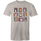 Ghosts In Windows - Mens T-Shirt Light Grey Mens T-shirt Halloween Printed In Australia