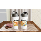 Cup Of Sunshine - White 15oz Stainless Steel Travel Mug Travel Mug Globally Fulfilled Positivity