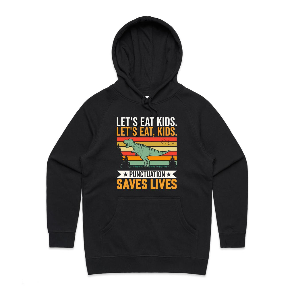 Punctuation Saves Lives, Dinosaur Women's AS Colour Hoodie