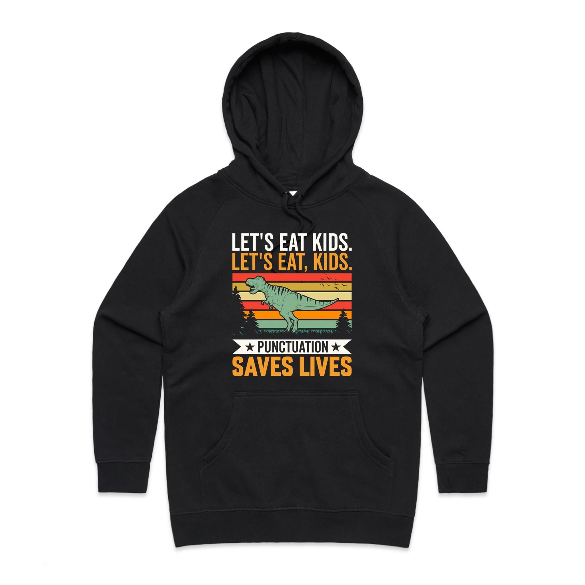 Punctuation Saves Lives, Dinosaur Women's AS Colour Hoodie