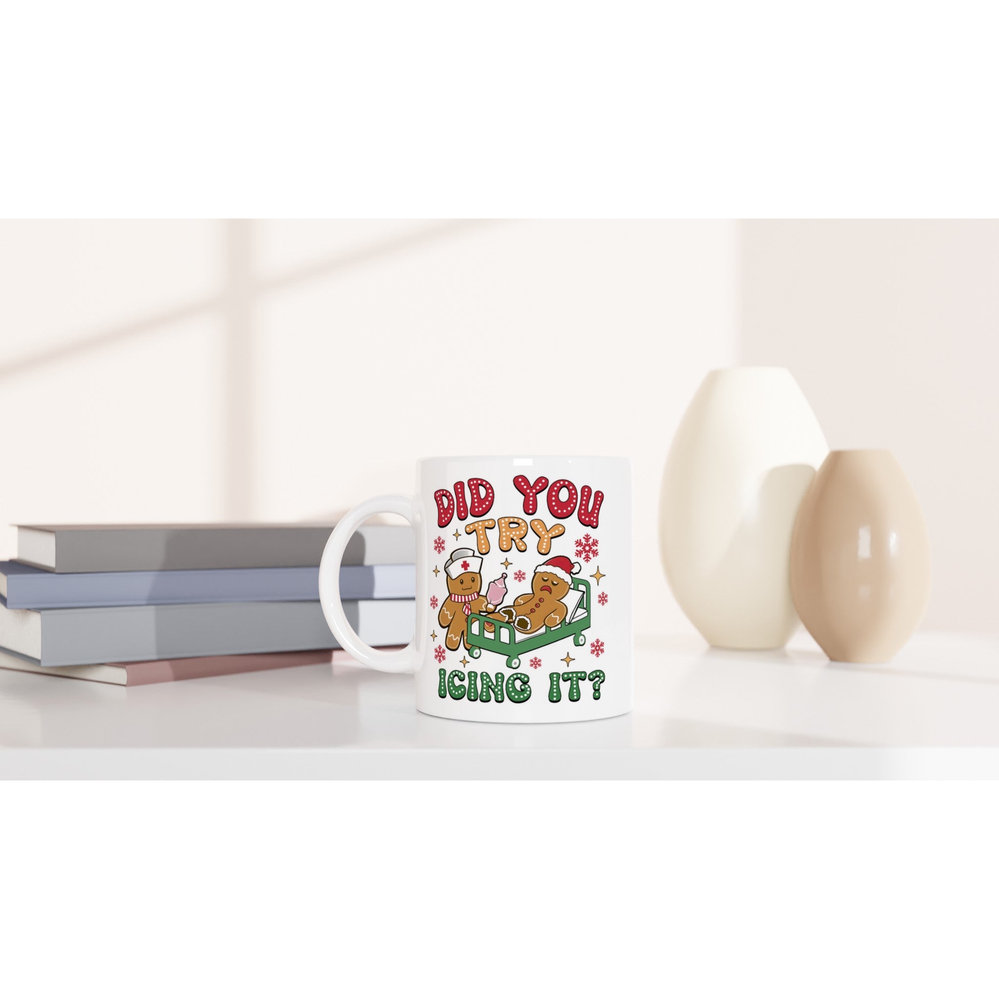 Gingerbread, Did You Try Icing It White 11oz Ceramic Mug Christmas Mug Christmas Globally Fulfilled