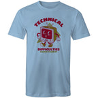 Retro TV, Technical Difficulties - Mens T-Shirt Carolina Blue Mens T-shirt Printed In Australia Retro Tech