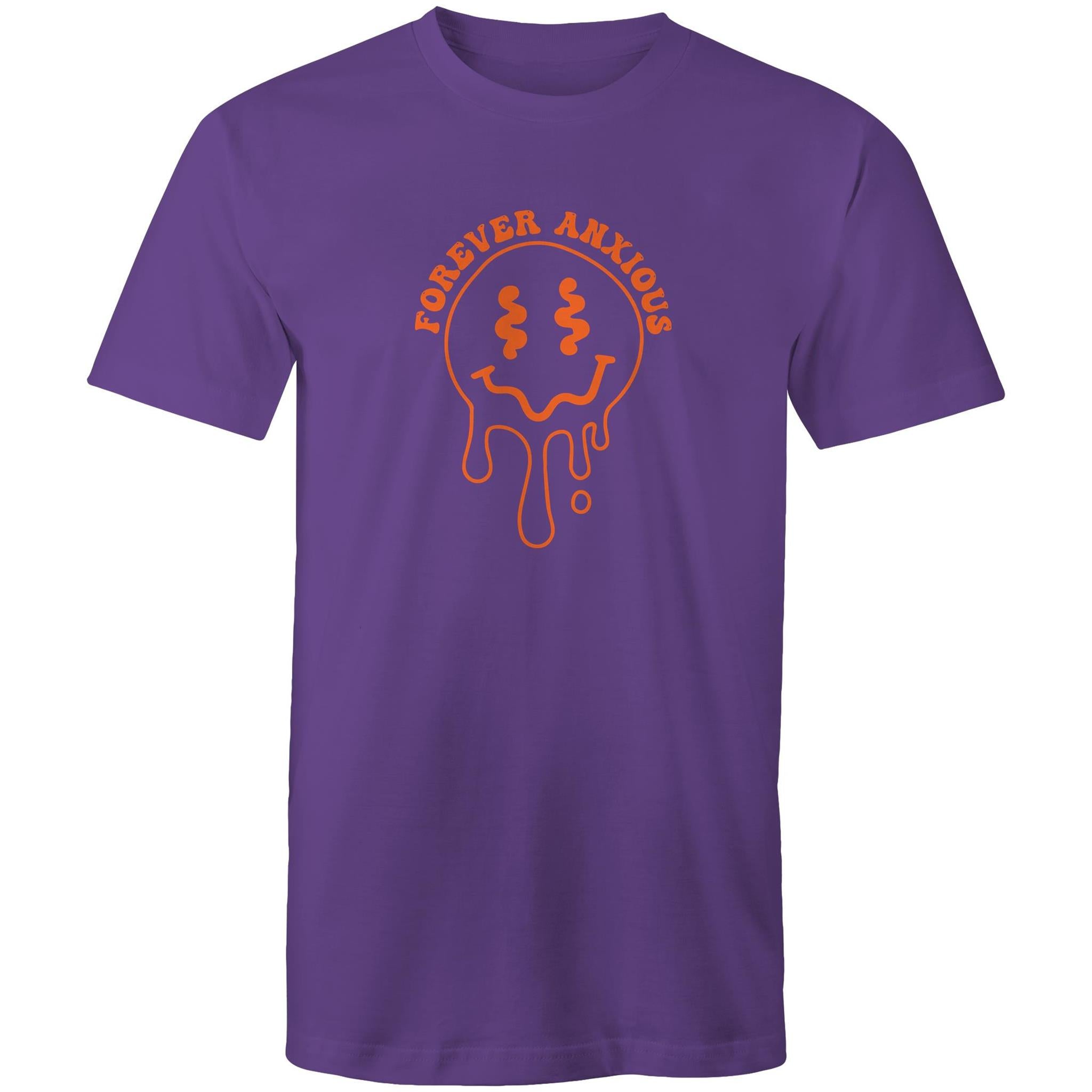 Forever Anxious - Mens T-Shirt Purple Mens T-shirt Printed In Australia