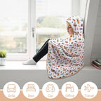Cute Bugs Kids Hooded Blanket 100cm x 130cm Kids Hooded Blanket Printed Offshore