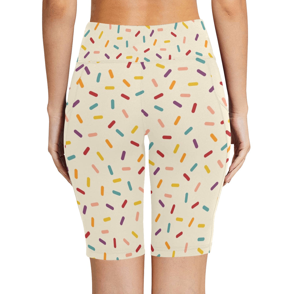 Sprinkles Women's Bike Shorts With Side Pockets Women's Bike Shorts Food Printed Offshore
