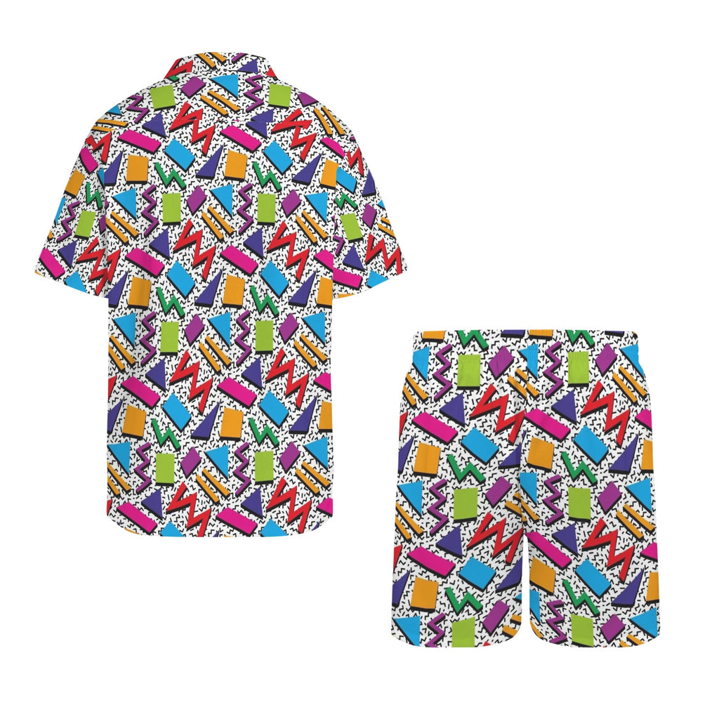 Graphic 80's Men's Hawaiian Shirt & Shorts Set Men's Hawaiian Shirt & Shorts Set Printed Offshore Retro