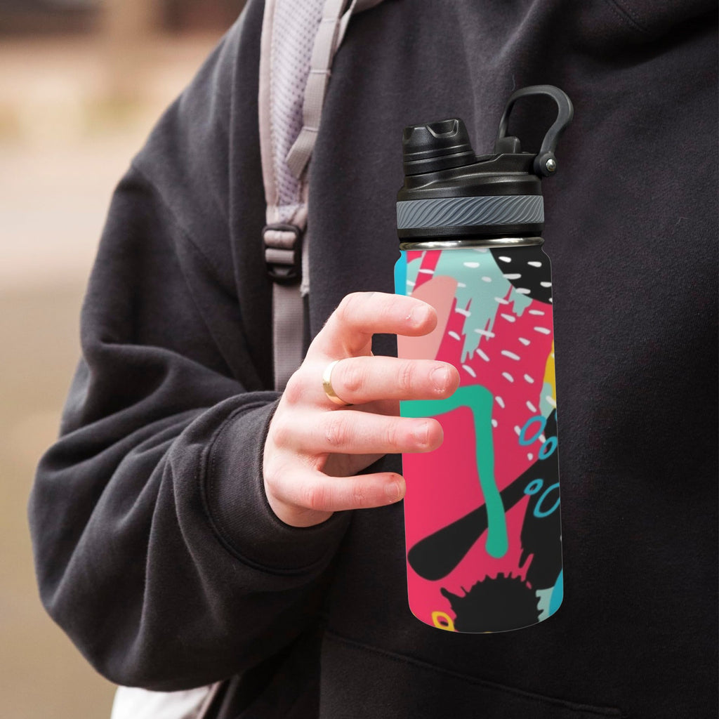 Bright And Colourful - Insulated Water Bottle with Dual-Use Lid (18oz) Insulated Water Bottle with Dual-Use Lid (18oz) Printed Offshore