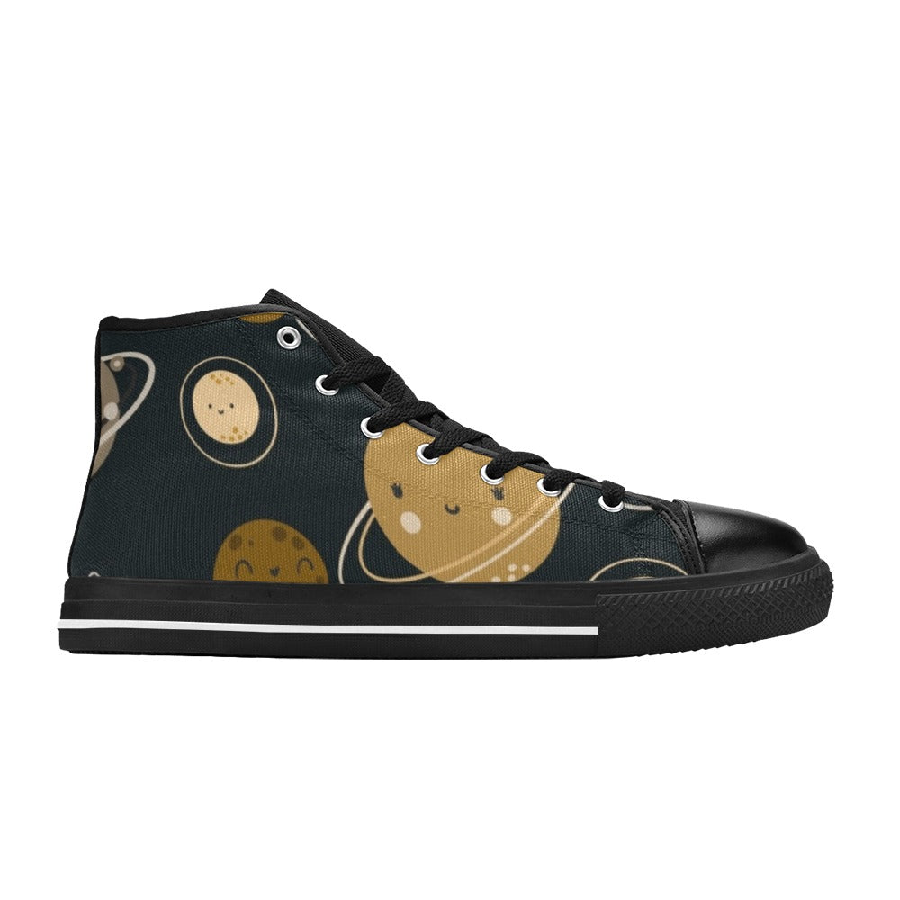 Planets Women's High Top Canvas Shoes Womens Classic High Top Shoes Printed Offshore Space