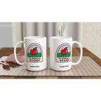 Personalise - We Appreciate You, Teacher, Apple - White 15oz Ceramic Mug Personalised 15oz Mug customise Globally Fulfilled personalise Teacher