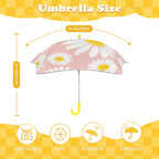 Daisies On Pink Kids Safe Round Corner Umbrella Kids Safe Round Corner Umbrella Plants Printed Offshore