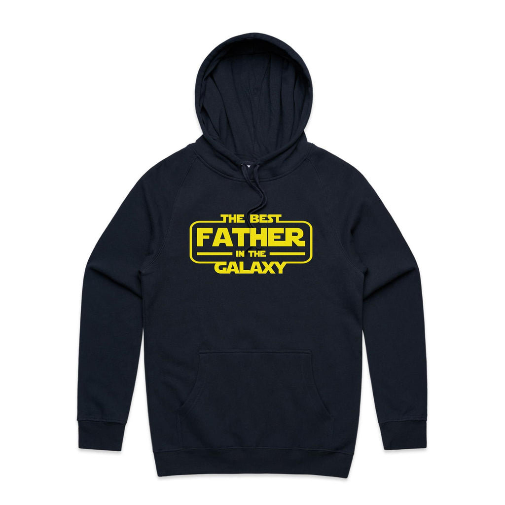 The Best Father In The Galaxy - Mens Hoodie Navy Mens Hoodie Dad Printed In Australia