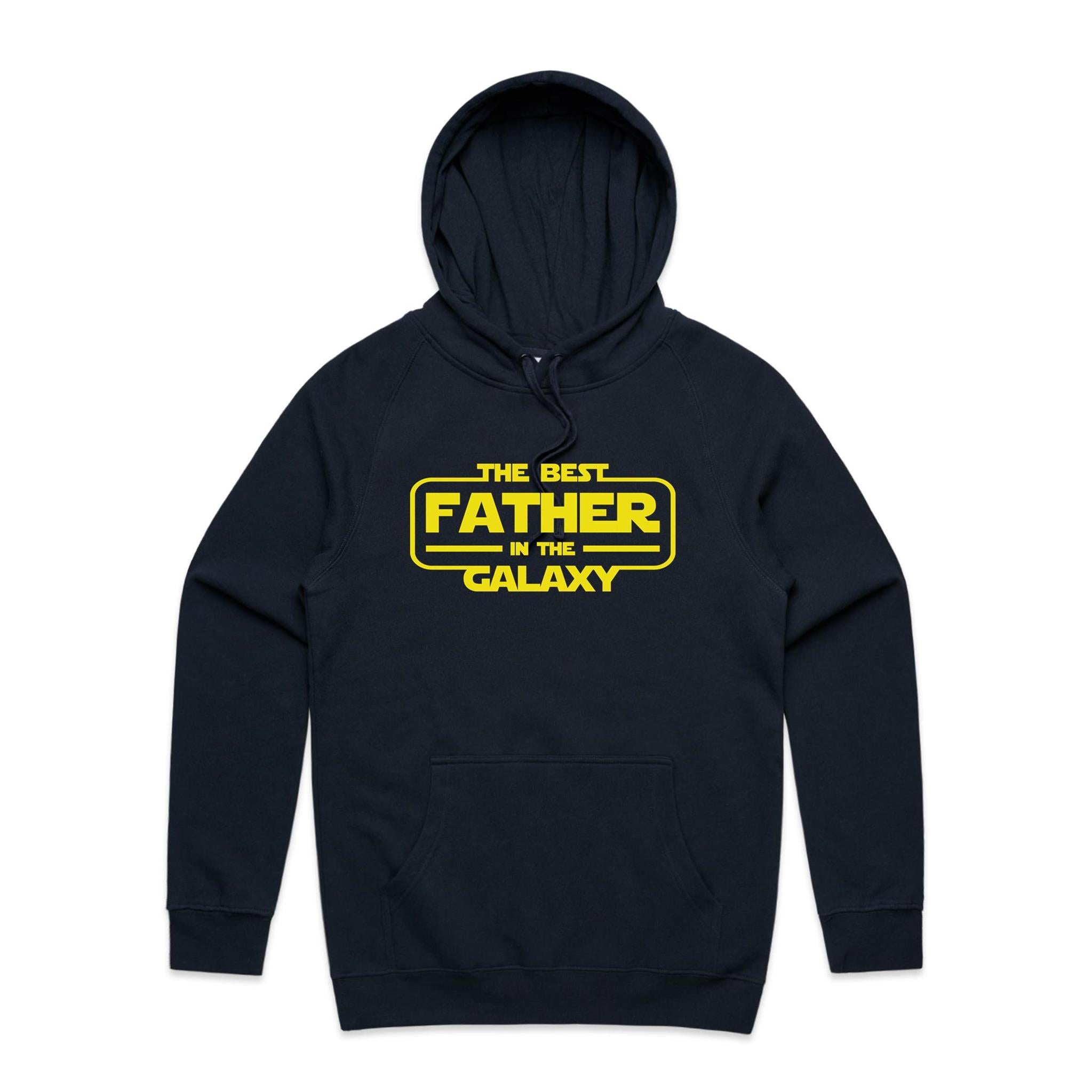 The Best Father In The Galaxy - Mens Hoodie Navy Mens Hoodie Dad Printed In Australia