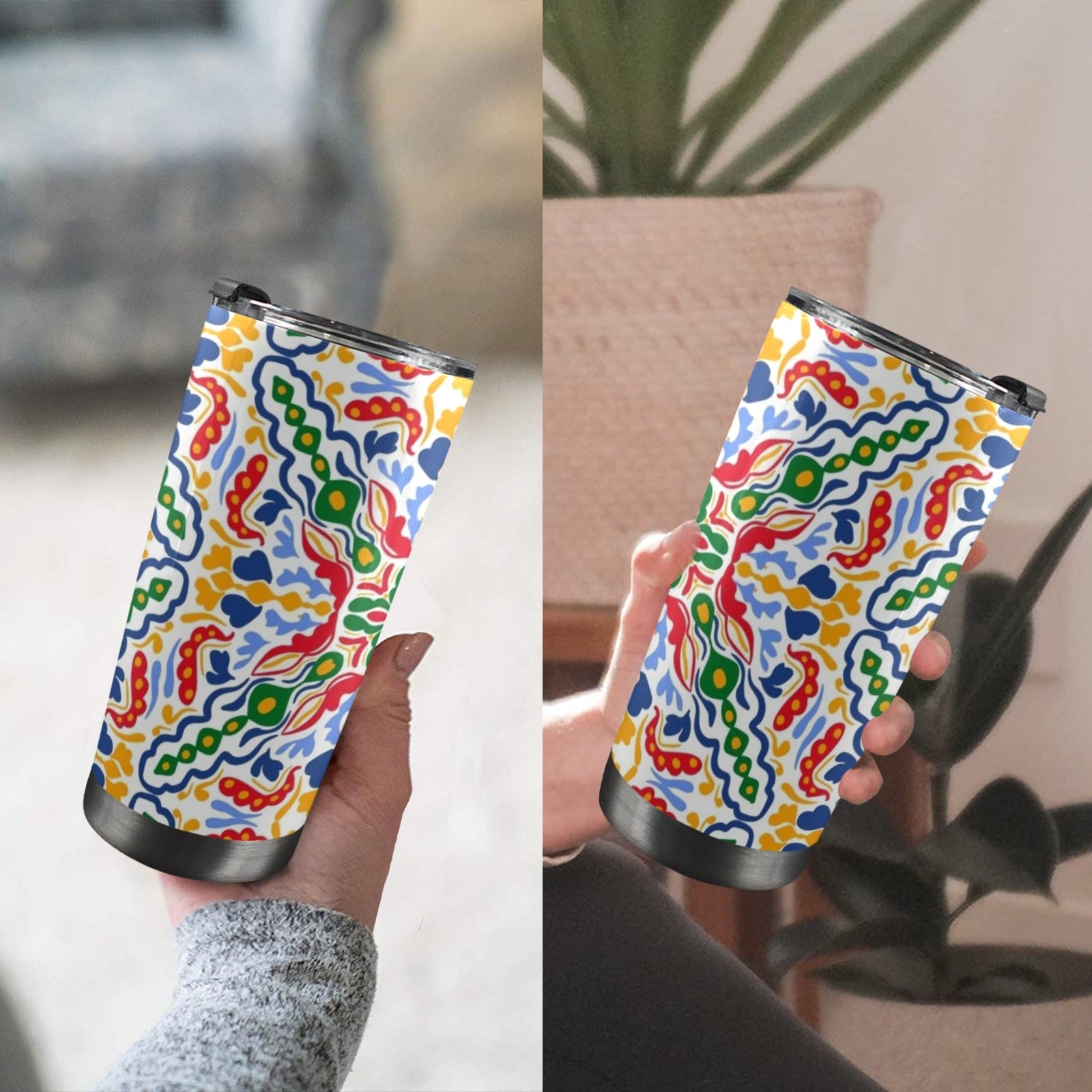 Bright Burst - 20oz Mobile Tumbler with Lid (Black Lock) 20oz Travel Mug Printed Offshore