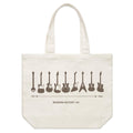 Guitar Timeline Shoulder Canvas Tote Bag Default Title Large Tote Bag Music Printed In Australia
