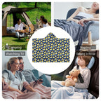 Rubber Ducks On Dark Kids Hooded Blanket 100cm x 130cm