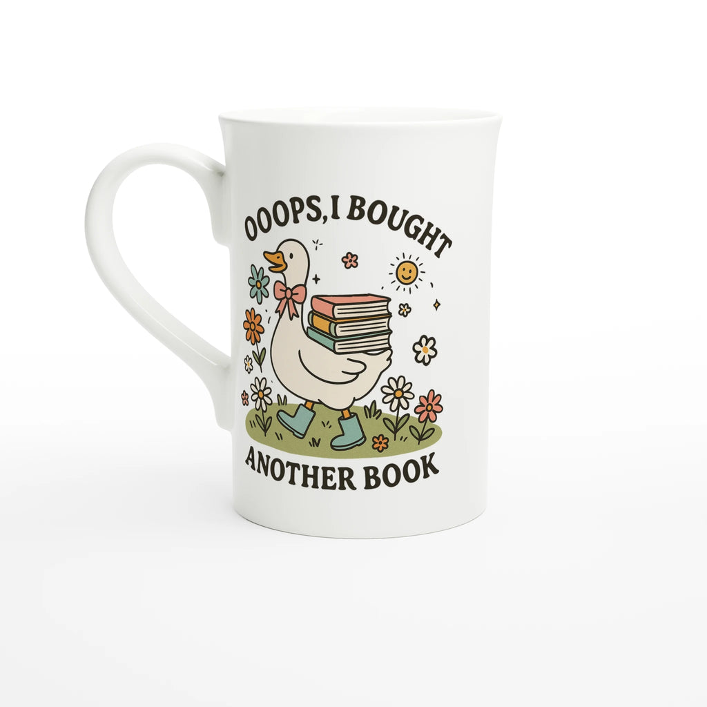 Oops, I Bought Another Book - White 10oz Porcelain Slim Mug Default Title Porcelain Mug animal Globally Fulfilled Reading