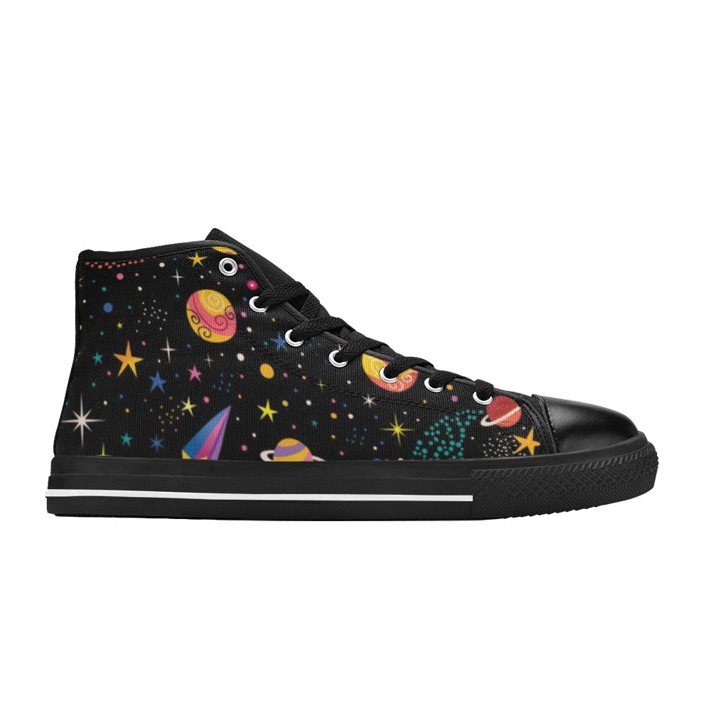 Space - Women's High Top Canvas Shoes