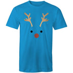 Red Nose Reindeer - Mens T-Shirt Arctic Blue Mens Christmas T-shirt Christmas Printed In Australia