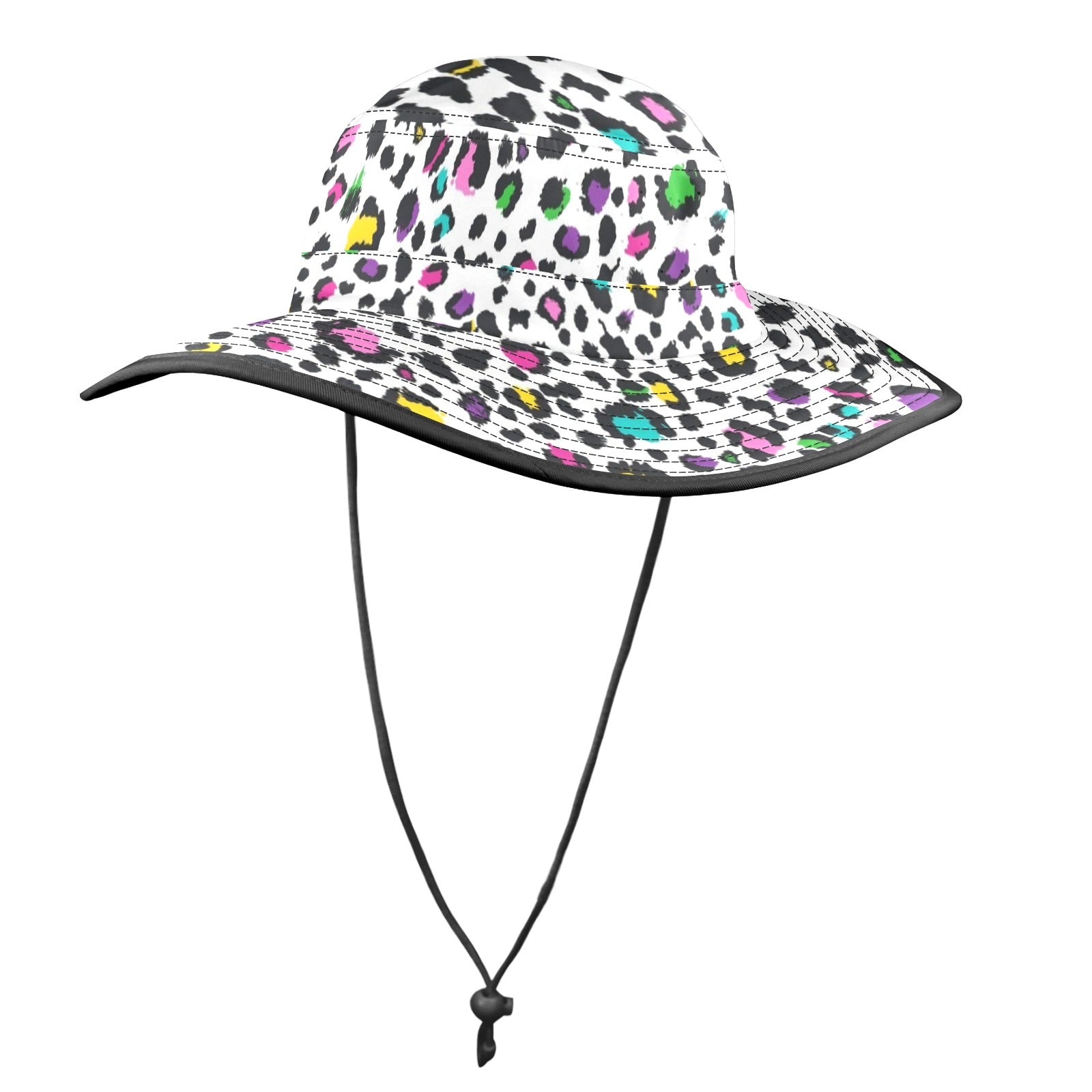 Animal Print In Colour - Wide Brim Bucket Hat Wide Brim Bucket Hat animal Printed Offshore