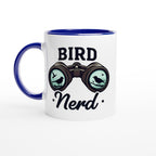 Bird Nerd - White 11oz Ceramic Mug with Colour Inside Ceramic Blue Colour 11oz Mug animal Globally Fulfilled