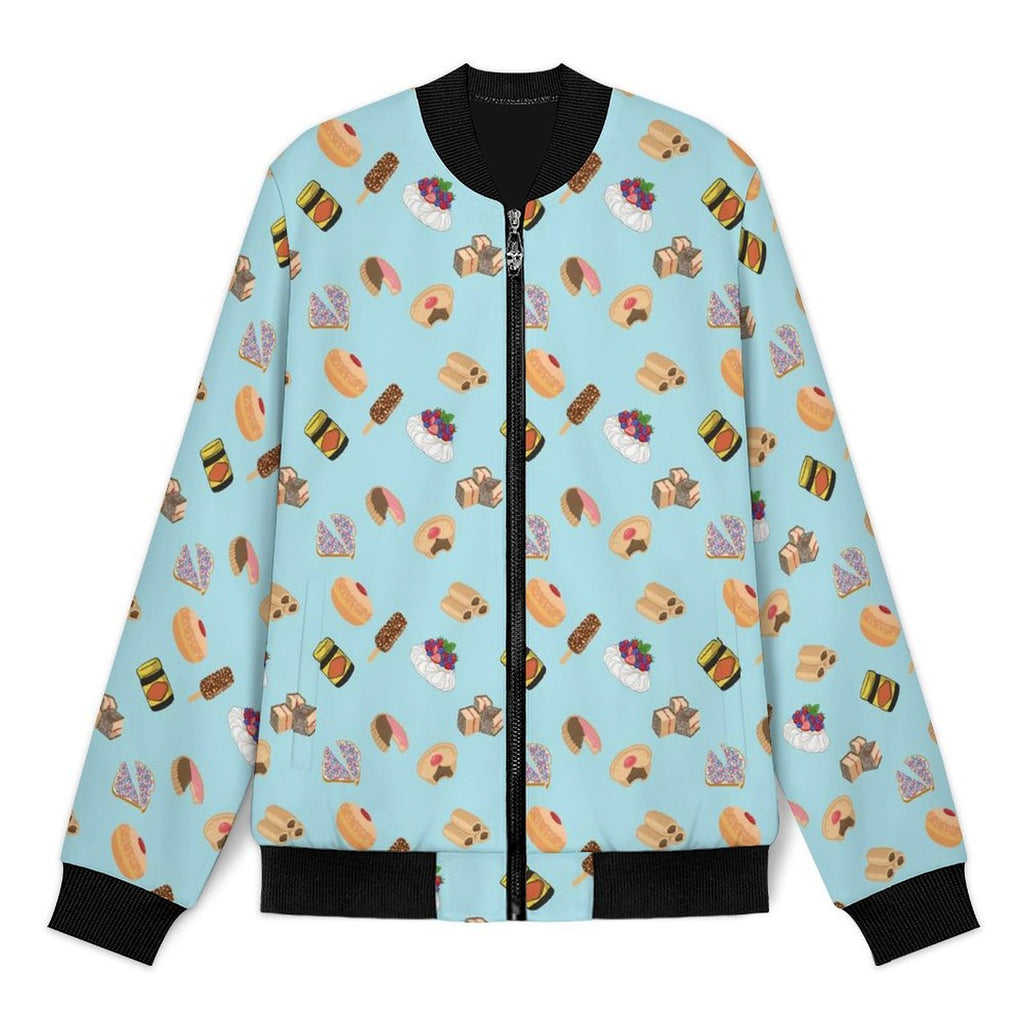 Classic Aussie Food Icons Men's Casual Zip‑Up Bomber Jacket